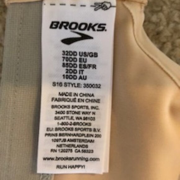 Brooks Moving Comfort Luna Activewear Athletic Sports Top Nude Sz 32DD NWOT - Picture 3 of 3